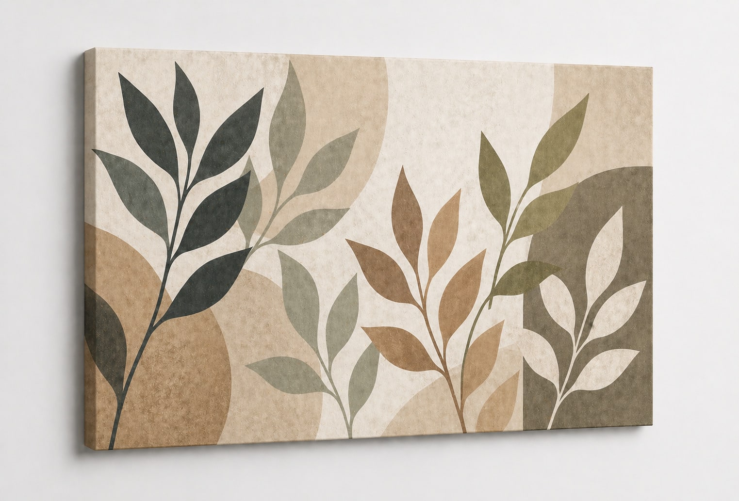 FC Design - Large Canvas 24x36" Neutral Botanical Leaf Minimalist Nature Art Painting Home Wall Décor - MultiColor