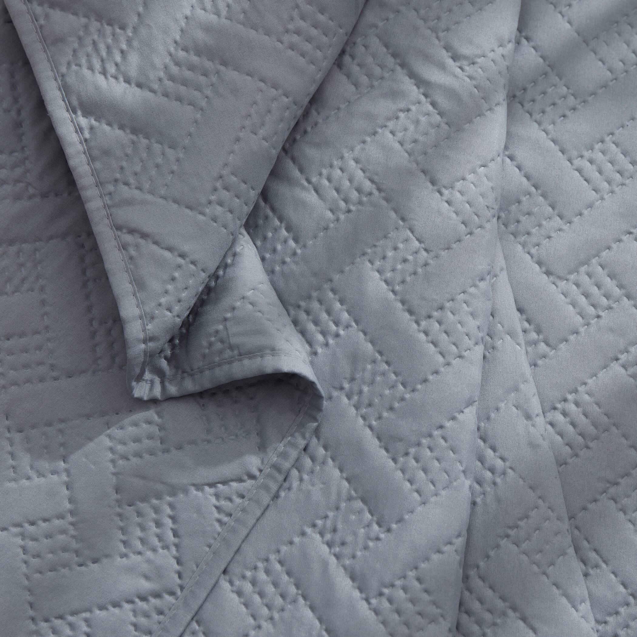 Back. Dan River - Dan River 2 Piece Basket Pinsonic 1 quilt 1 sham - Silver.