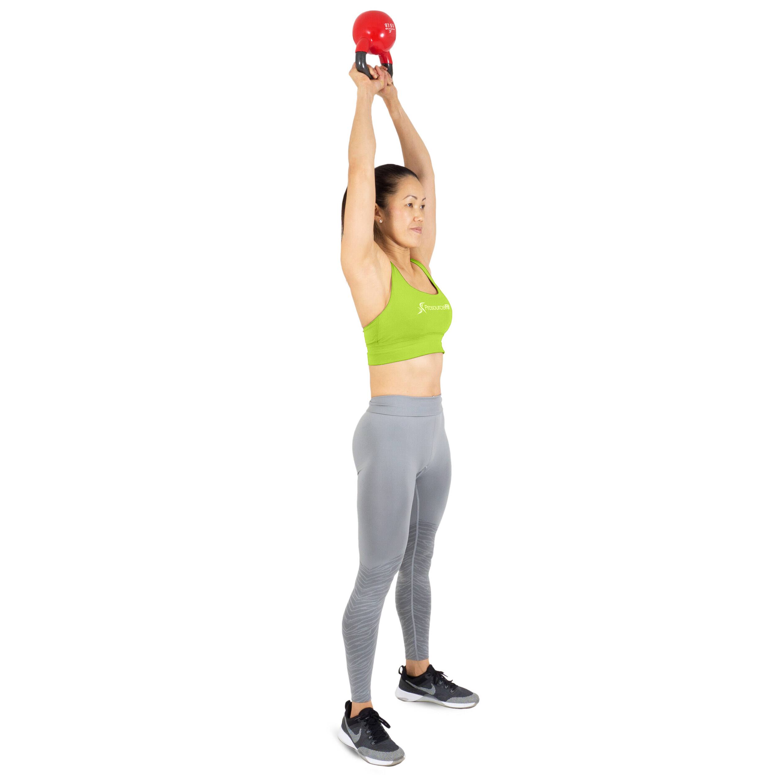 Back. ProsourceFit - ProsourceFit Vinyl Coated Iron Kettlebell, 20 lbs - Red.