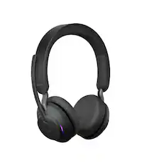 Front. Jabra - Evolve2 65 Wireless Stereo Headset - USB-A - MS Teams (26599-999-999) - Black.