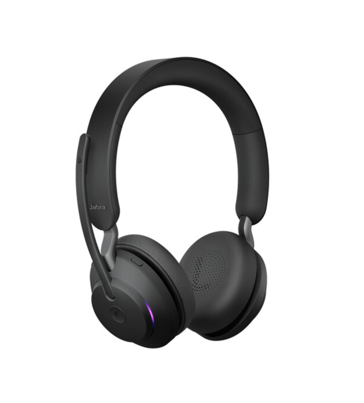 Left. Jabra - Jabra Evolve2 65 Headset - Stereo - USB Type A - Wireless - Bluetooth - Over-the-head - Binaural - Supra-aural - Black - Black.