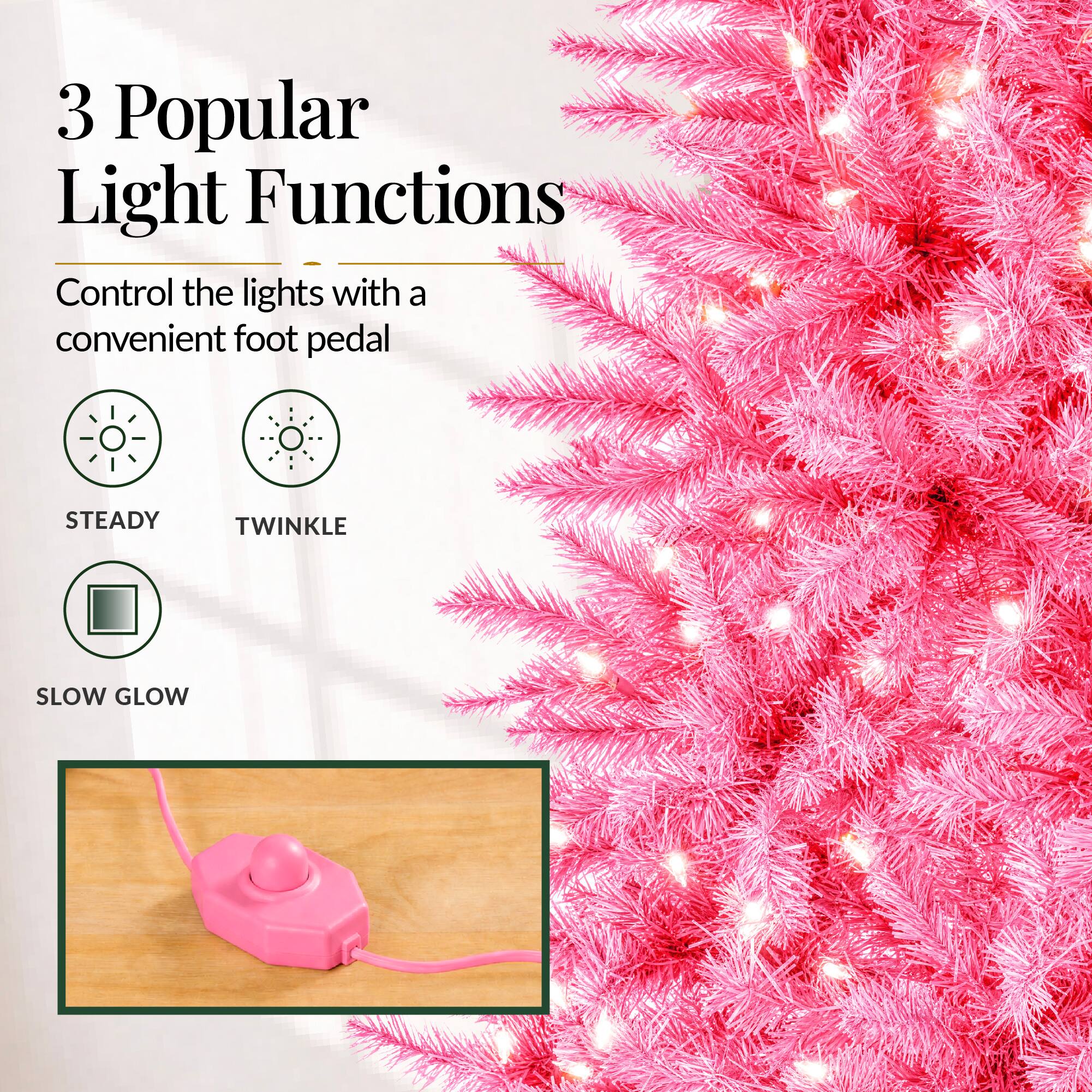 3 Popular Light Functions  
Control the lights with a convenient foot pedal  
STEADY  
TWINKLE  
SLOW GLOW