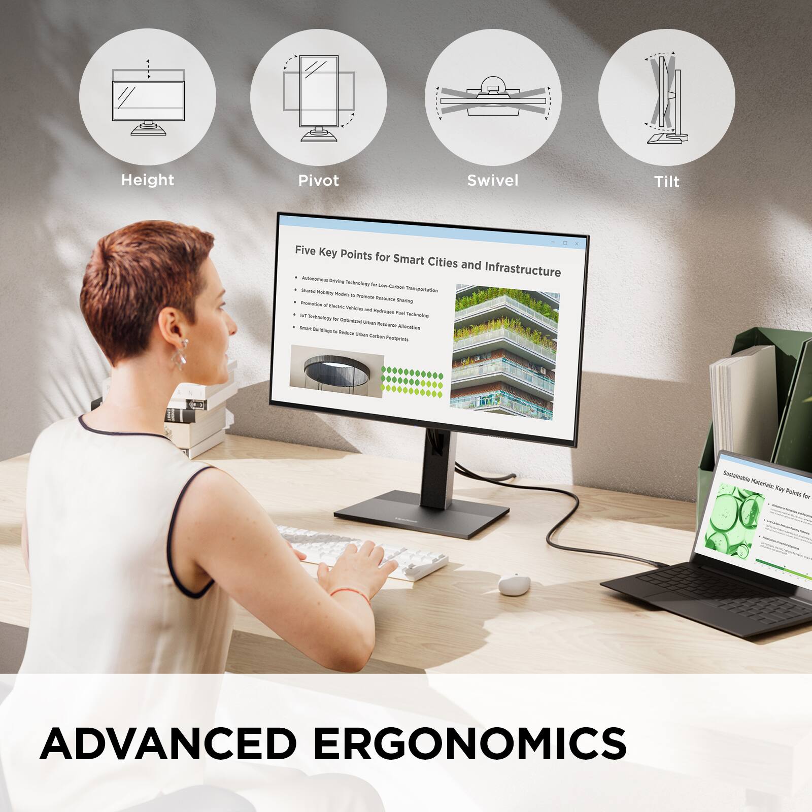 Advanced Ergonomics: Five Key Points for Smart Cities and Infrastructure

1. Height: Adjustable furniture and equipment can help accommodate people of different heights, promoting comfort and reducing the risk of strain or injury.
2. Pivot: Adjustable chairs and workstations can be pivoted to provide better posture and support, reducing the risk of strain or injury.
3. Swivel: Adjustable chairs and workstations can be swiveled to allow for easier movement and adjustment, promoting comfort and reducing the risk of strain or injury.
4. Tilt: Adjustable chairs and workstations can be tilted to provide better support and comfort, reducing the risk of strain or injury.
5. Five Key Points: Advanced ergonomics can help improve overall comfort, reduce the risk of strain or injury, and promote productivity and well-being in smart cities and infrastructure.