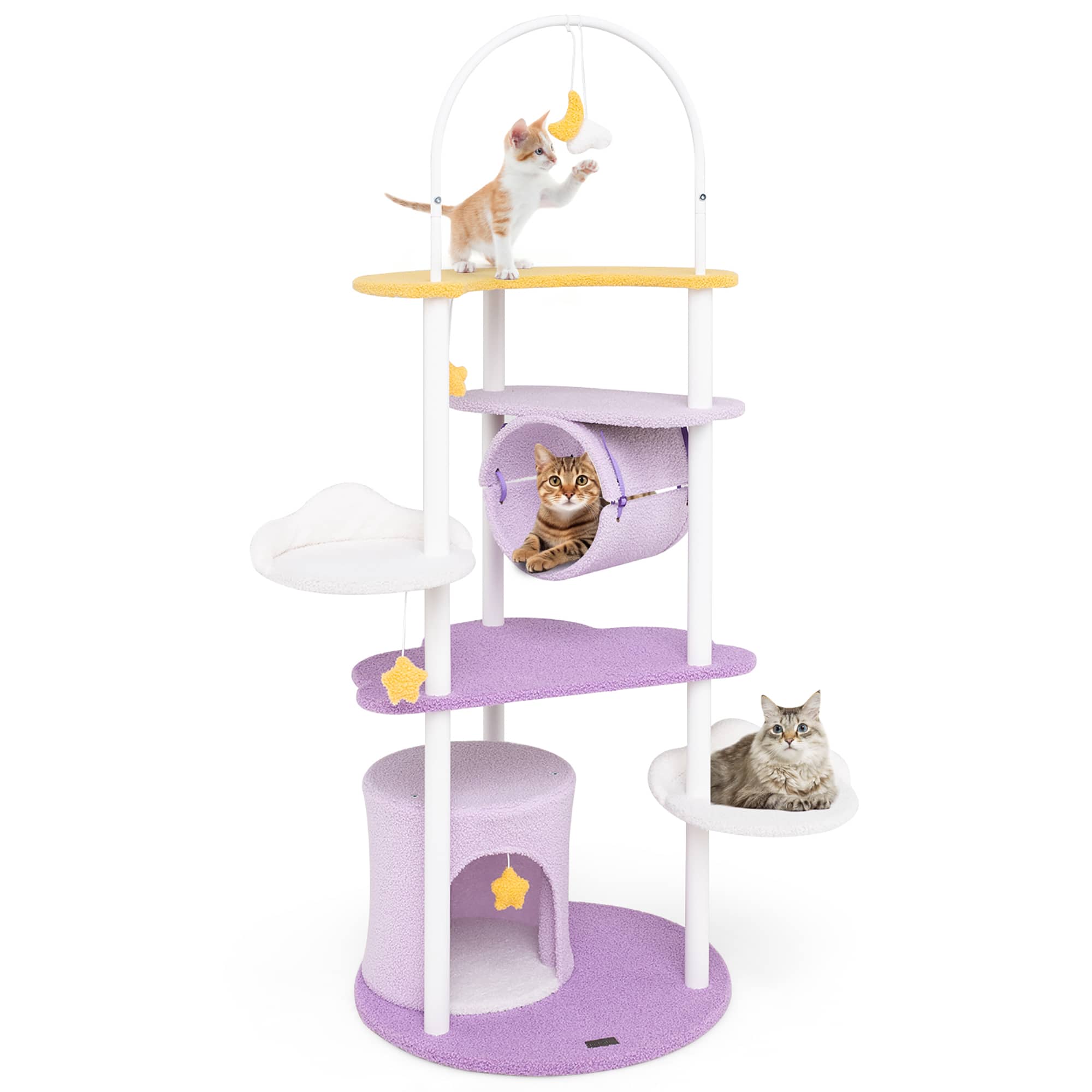 Gymax - 62'' Multi-level Cat Tree w/ Moon-Shaped Top Perch Cloud-Shaped Jumping Platform price history on PriceWatchPro