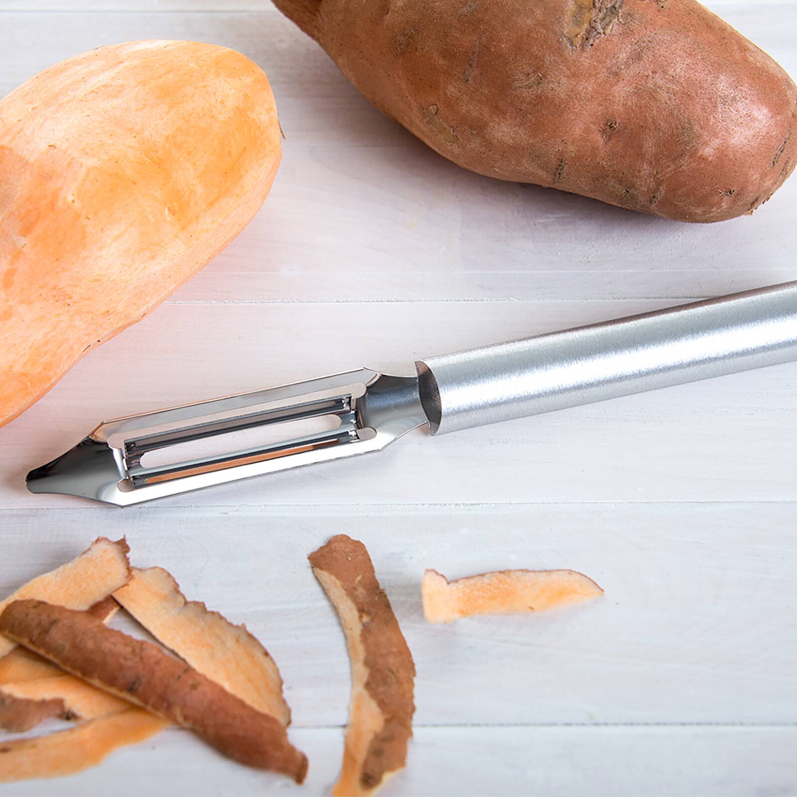 Alt View 1. Rada - Cutlery 2-Inch Deluxe Vegetable Peeler with Straight Blade, Aluminum Handle - Silver.