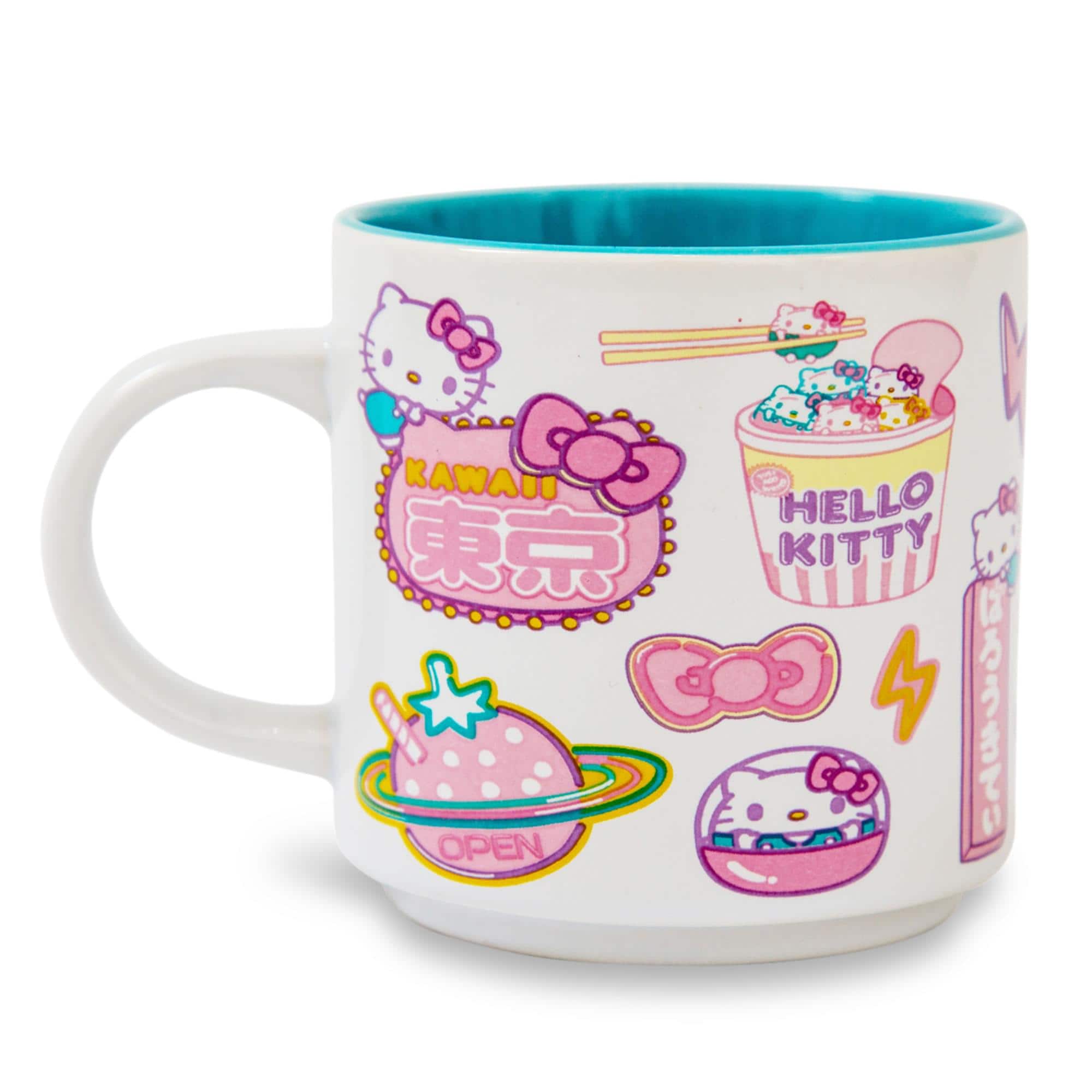 "Silver Buffalo - Hello Kitty ""Kawaii Tokyo"" Allover Icons Ceramic Stacking Mug | Holds 13 Ounces - Pink" price history on PriceWatchPro