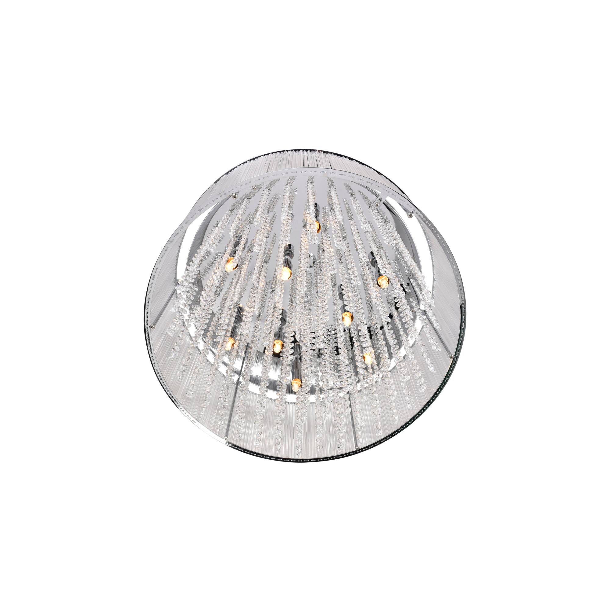 Left. CWI Lighting - Spring Morning 9 Light Drum Shade Flush Mount With Chrome Finish - Chrome.