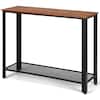 Front. Costway - Costway Console Sofa Table W/ Storage Shelf Metal Frame Wood Look Entryway Table - Black.