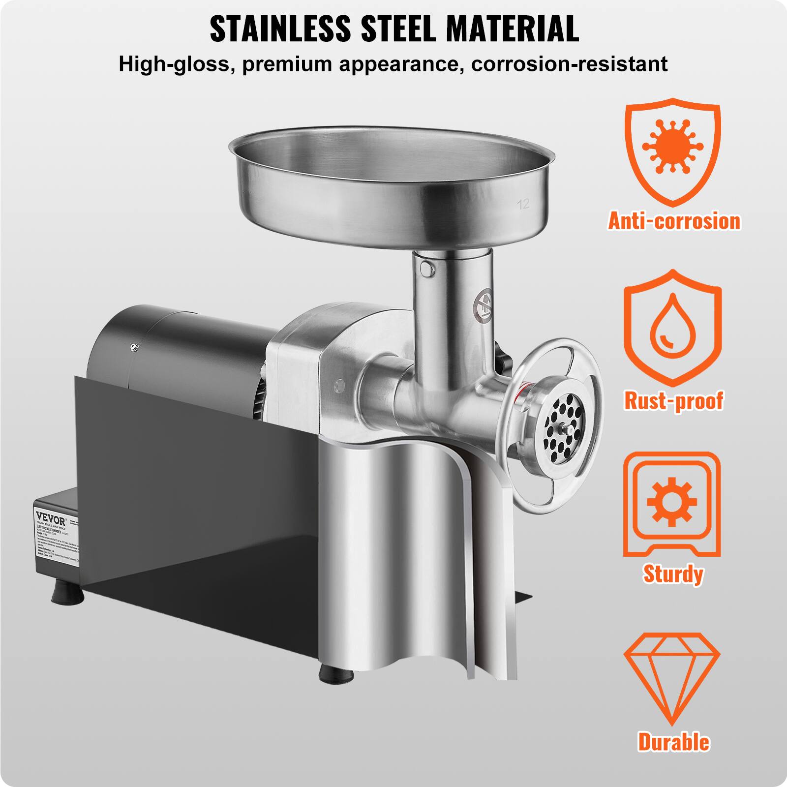 STAINLESS STEEL MATERIAL  
High-gloss, premium appearance, corrosion-resistant  

Anti-corrosion  
Rust-proof  
Sturdy  
Durable
