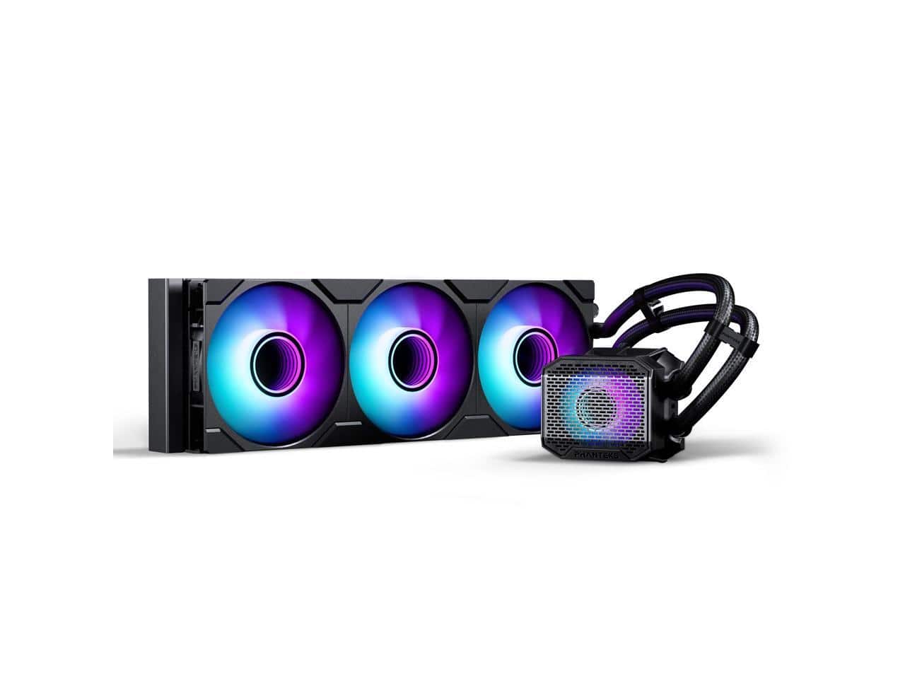 Phanteks - Glacier One 360M25 G2 AIO Liquid CPU Cooler, RGB Pump Cap, 3x 120mm M25 G2 RGB Fans, for Intel & AMD - Black