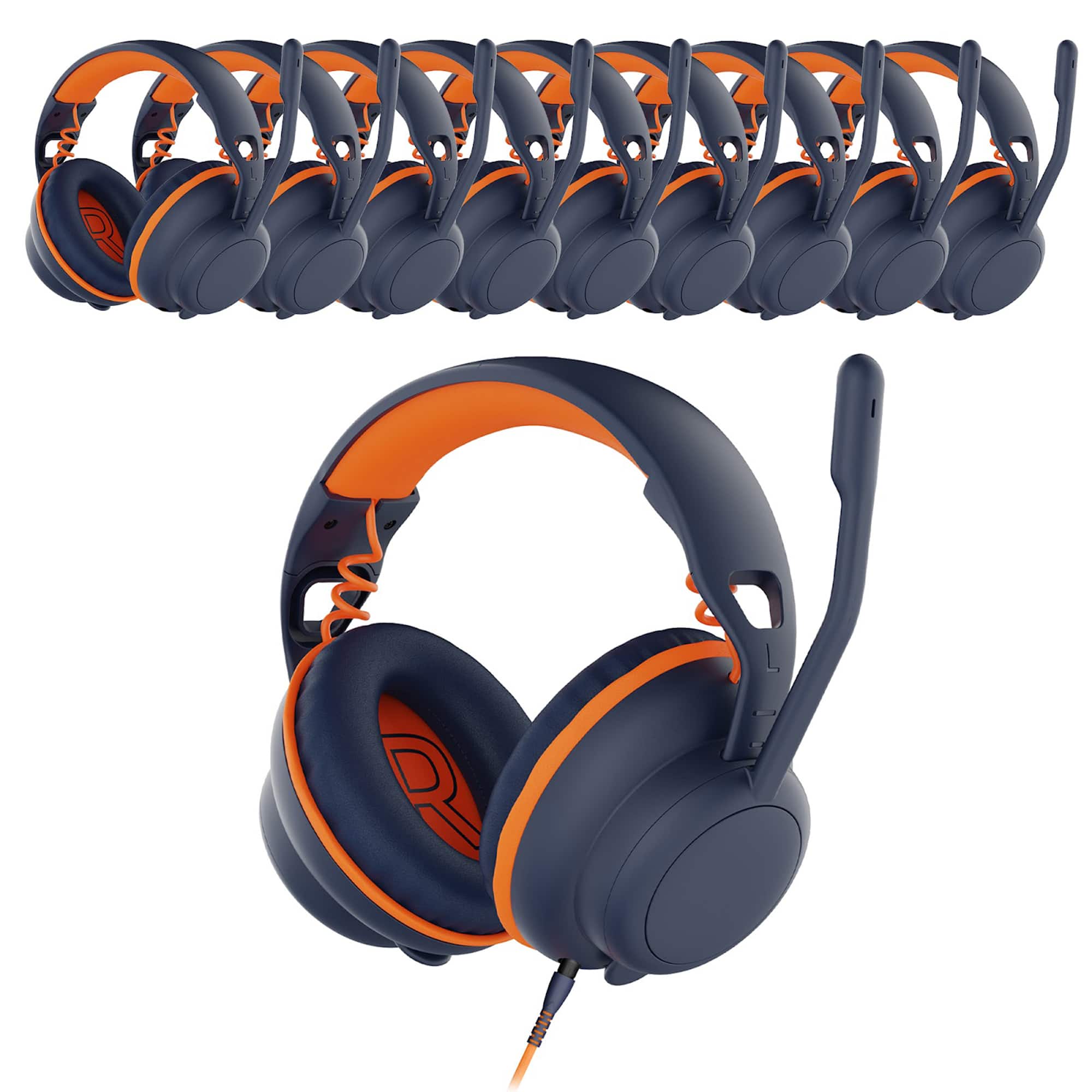 Delton - S35 Ascent Learning Kids Headphones with Microphone USB A/USB C and 3.5mm Wired Connectivity 20-Pack - Black