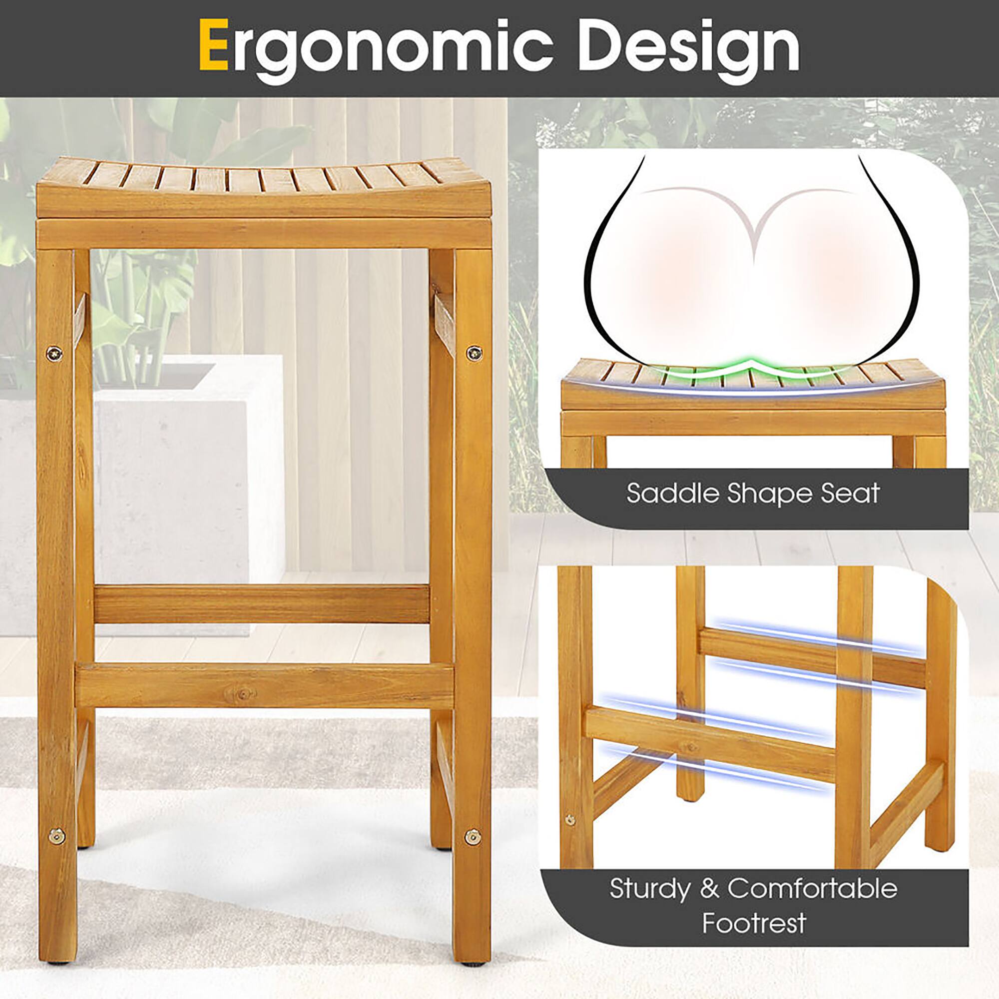 Ergonomic Design, Saddle Shape Seat, Sturdy & Comfortable Footrest