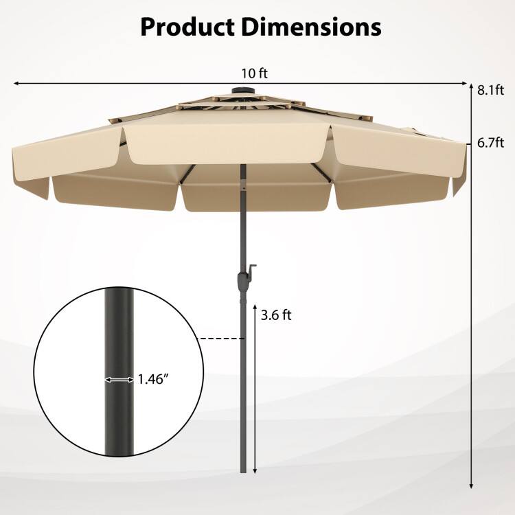 Product Dimensions: 10 ft, 8.1 ft, 6.7 ft, 3.6 ft, 1.46"