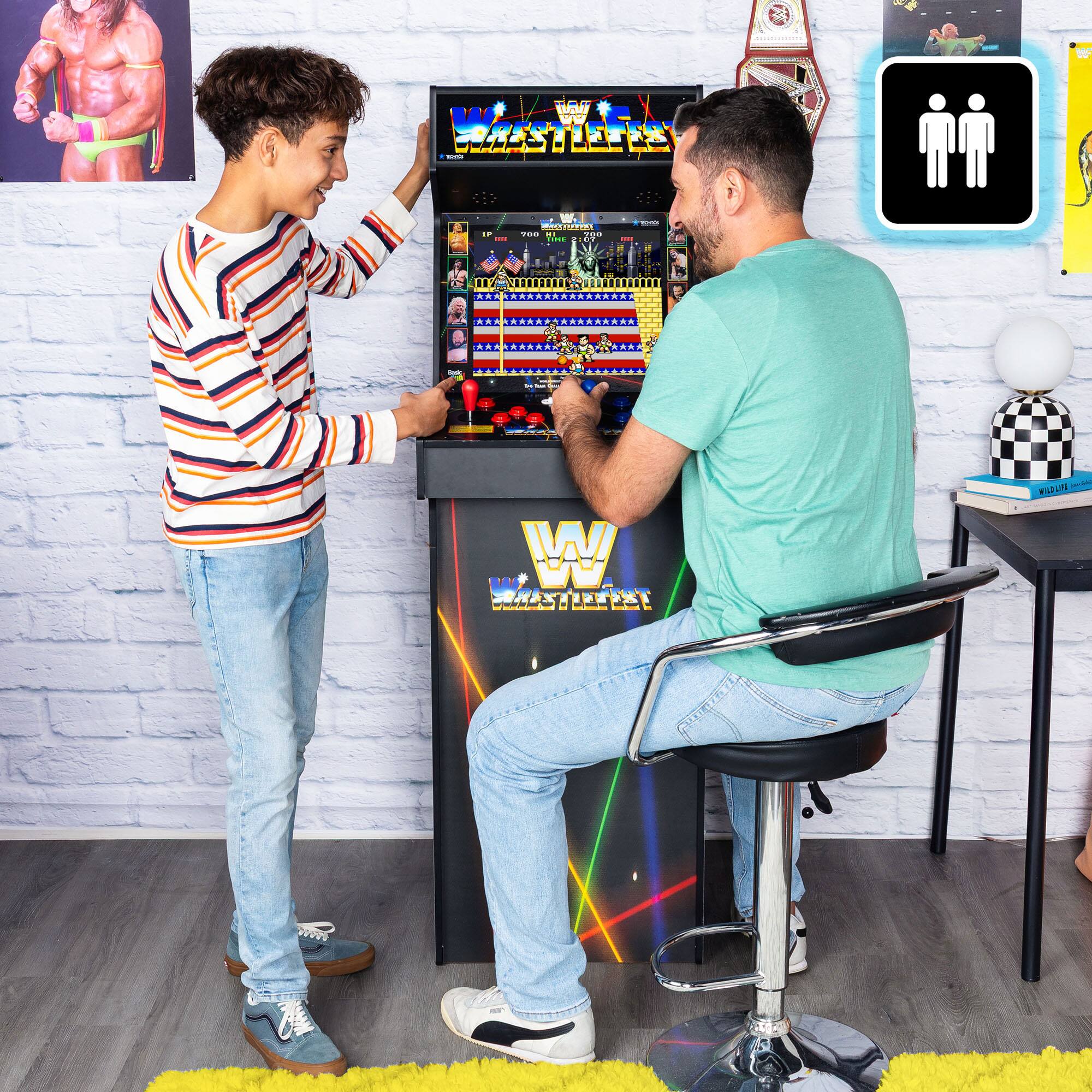 The text in the image is:

- WWE
- WrestleMania
- 1P FREE
- 70B
- WWE
- WrestleMania
- WWE
- WrestleMania