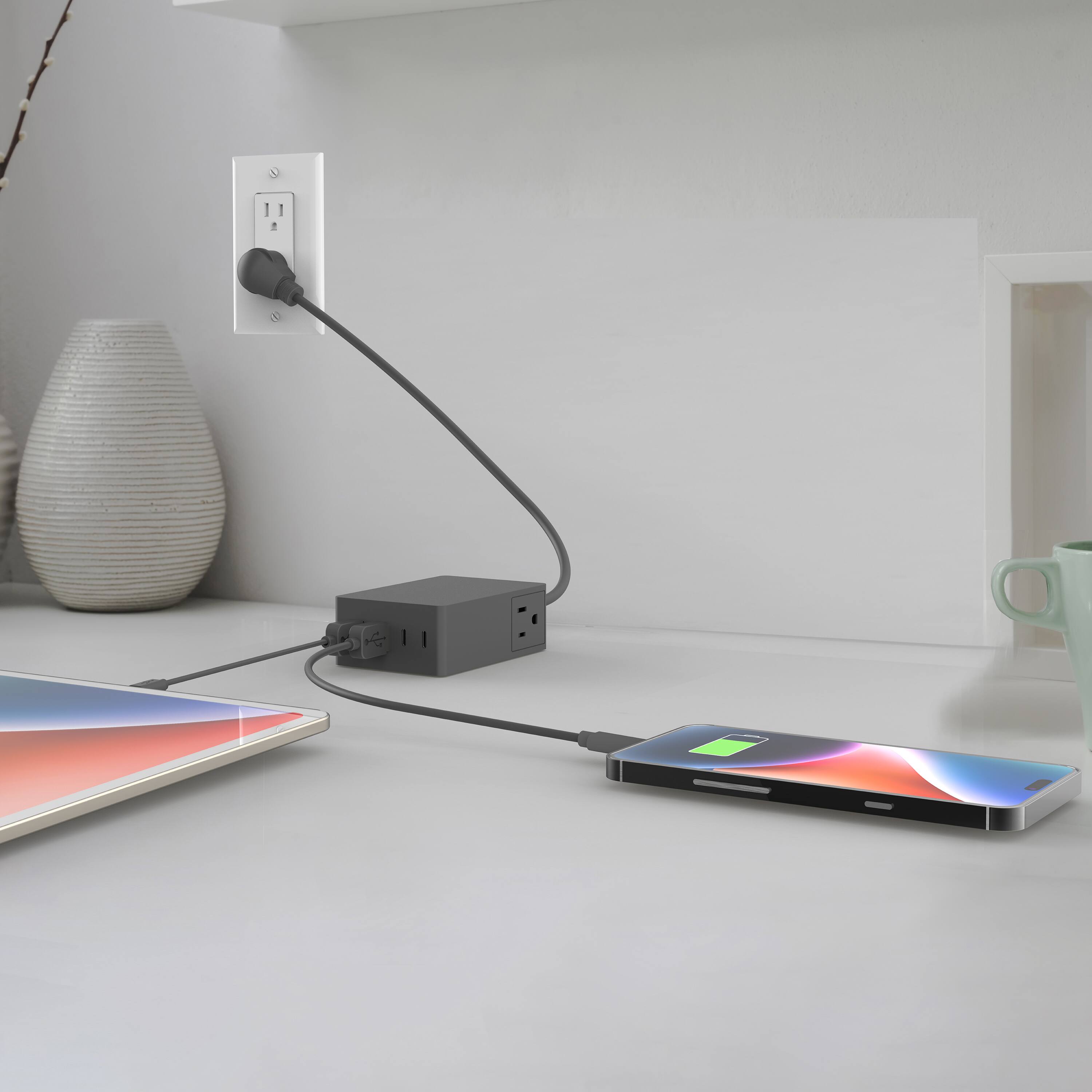 Angle. Digipower - DigiPower GaN Speed 6-in-1 USB-C and USB-A Power Station – 65W Multi-Port Charging Hub - Black.