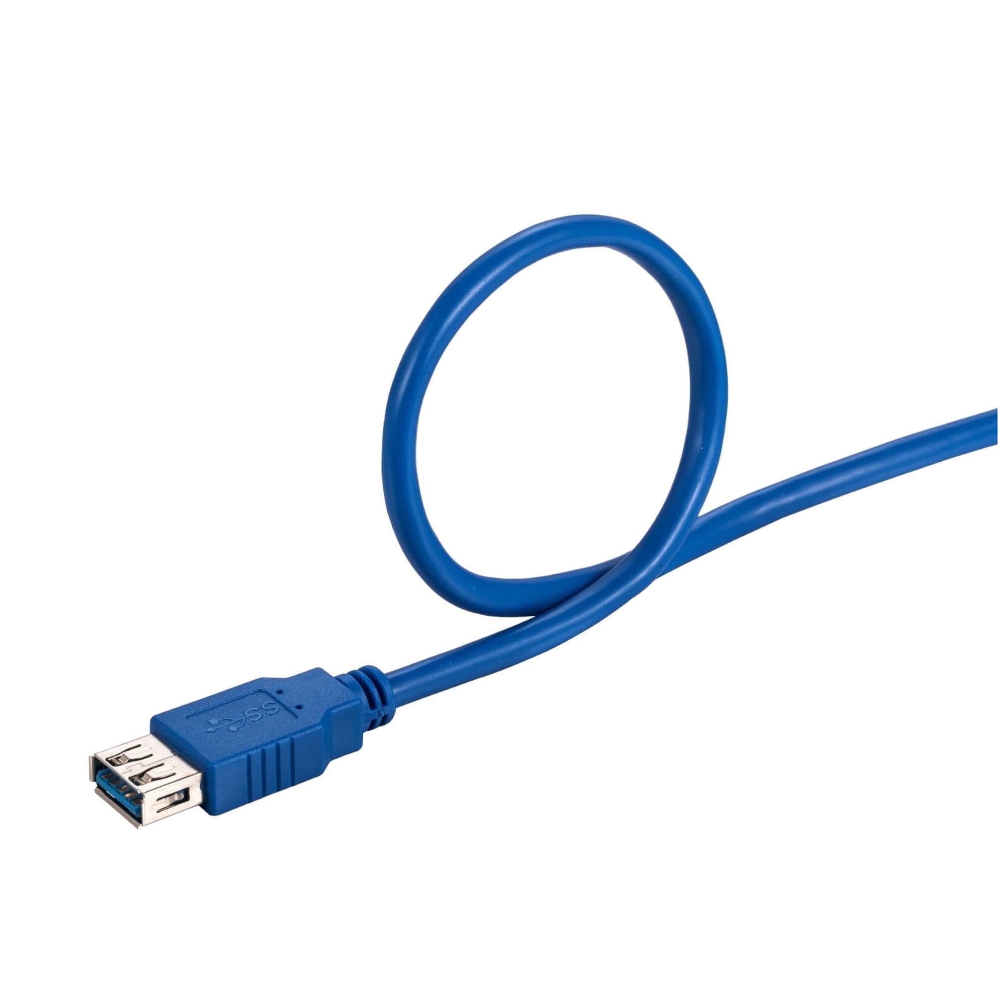 Angle. Cables Direct Online - USB 3.0 Extension Cable A Male to A Female, 3ft, 5Gbps SuperSpeed Data Transfer, Plug & Play Cord - Blue.