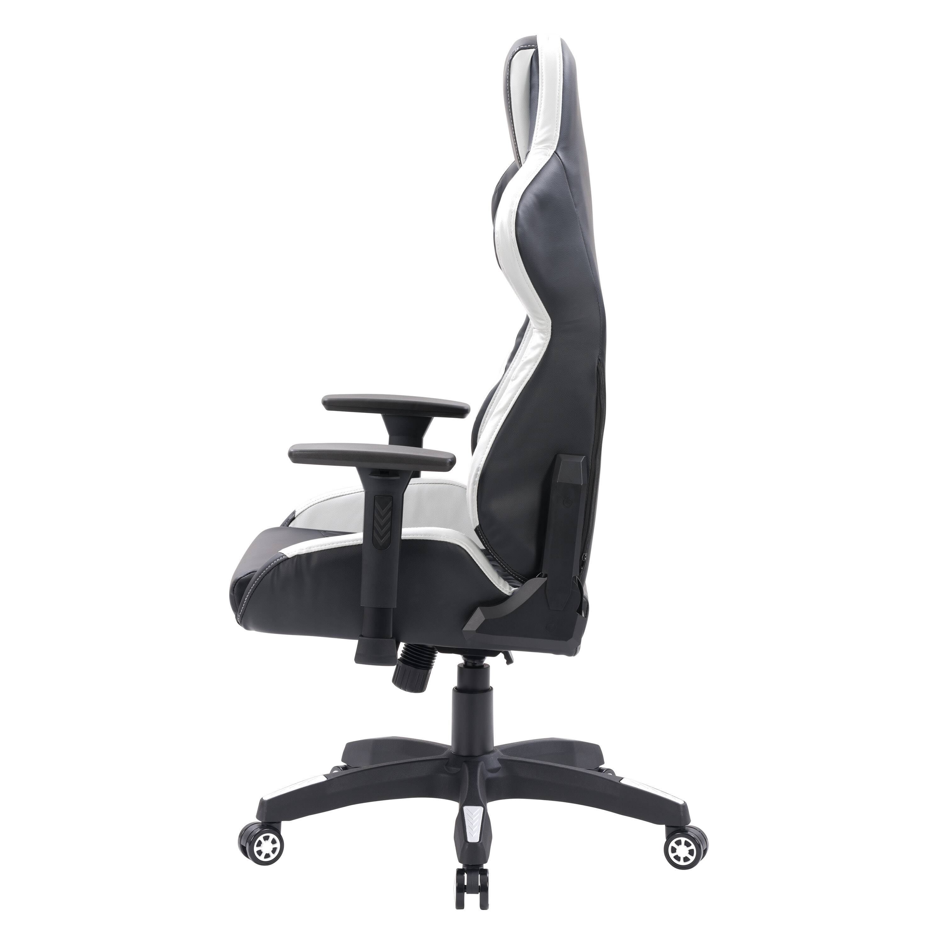 Left. CorLiving - Nightshade Gaming Chair - Black and White.