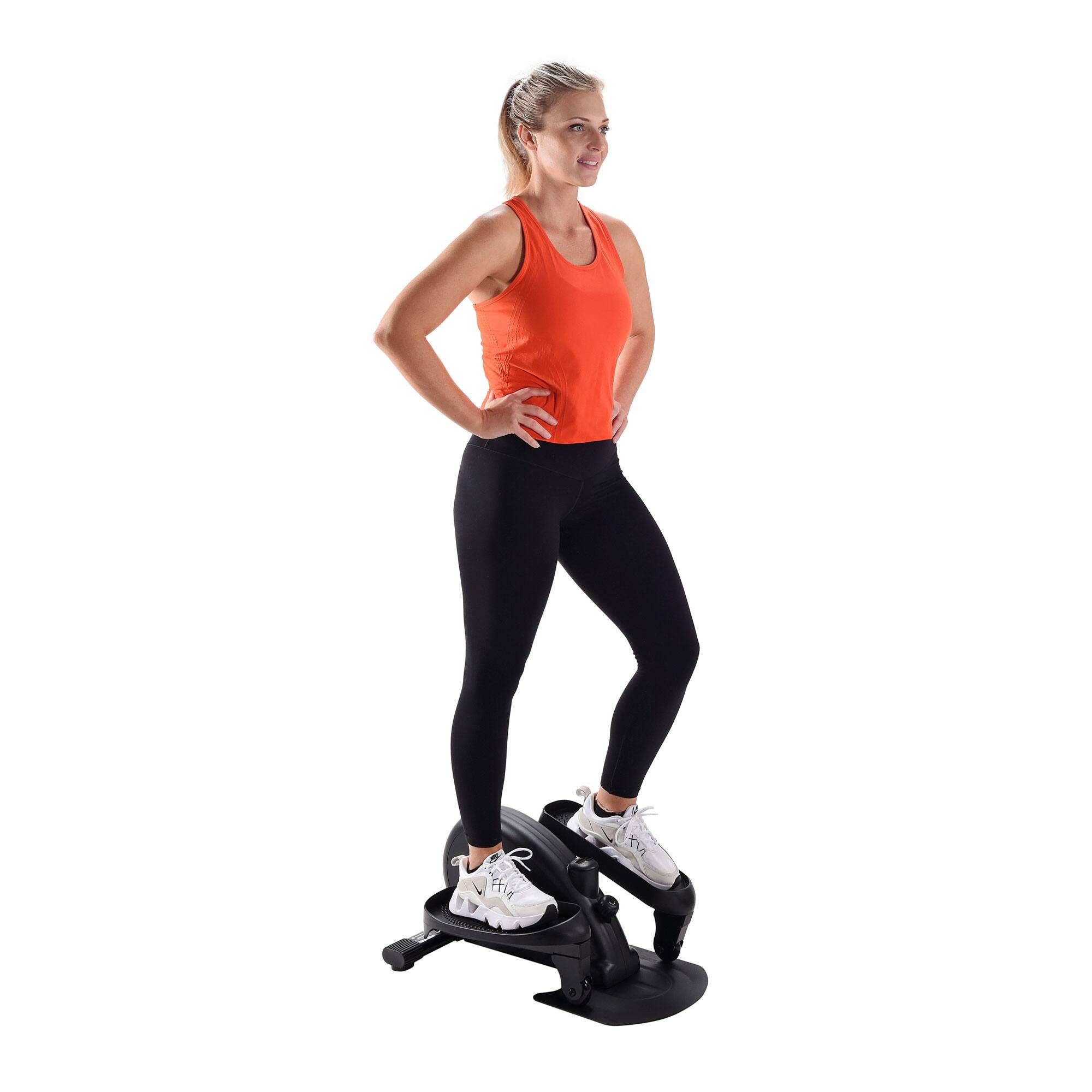 Front. Stamina Products - Stamina Inmotion E1000 Compact Lower Body Cardio Workout Strider Machine, Black - Black.