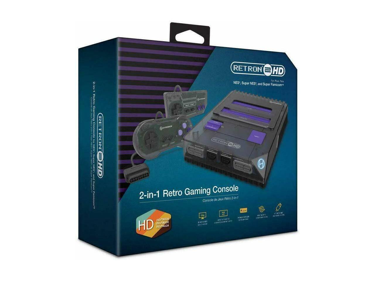 2-10-1 Cras Hetro Gaming Console RETRON HD For-Pour-Para For Pou Para NES*, Super NES*, and Super Famicom YN RE RON HD 00 000/0000 000D ... Retro Gaming Console 2-in-1 Jeux Reo 2-2n-1 Console de NO/TRLCIA /TALE esOt HD NO/TELGIA