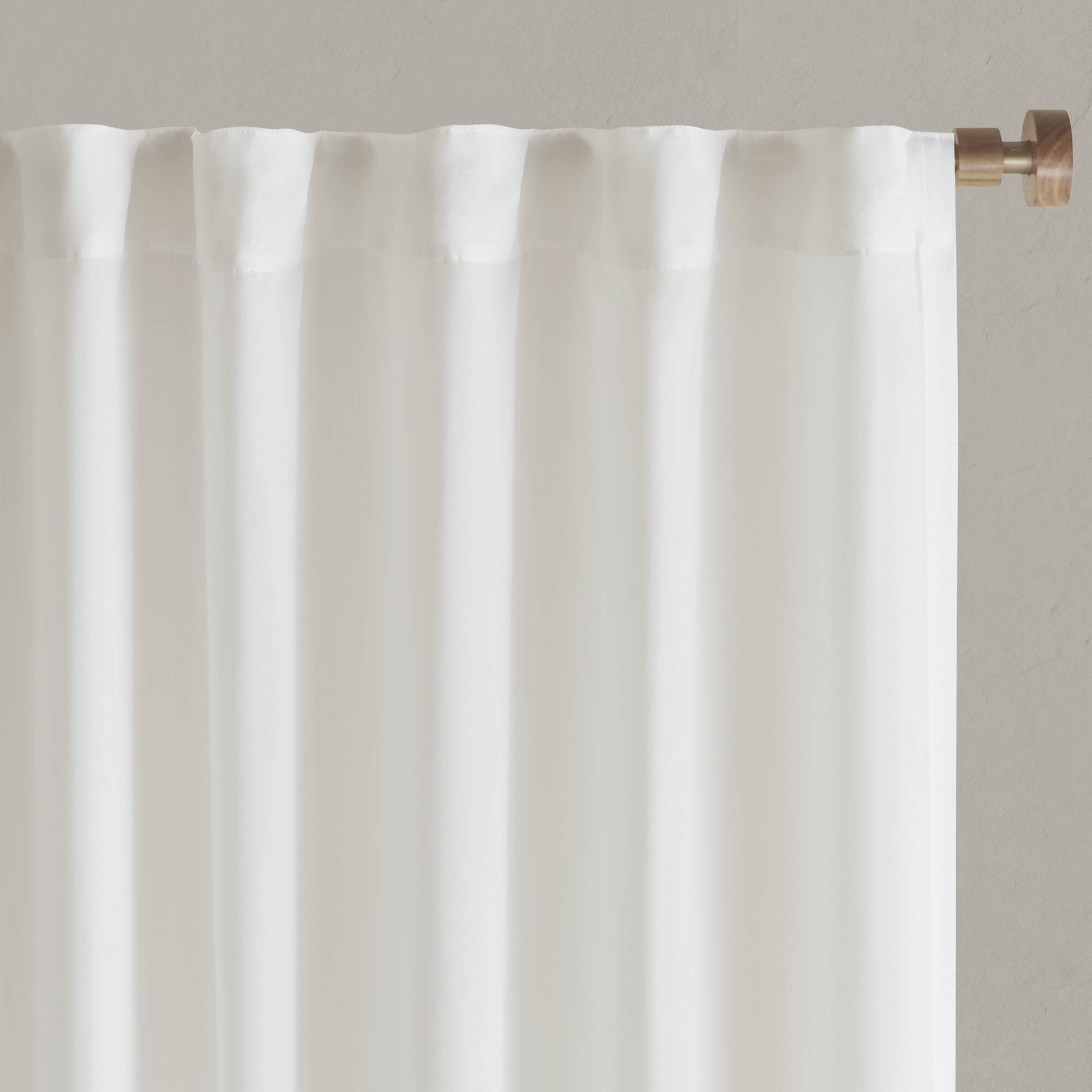 Angle. BreeBe - 2 PCS 52x108' Rod Pocket with Back Tab Privacy Curtain Pair White - White.