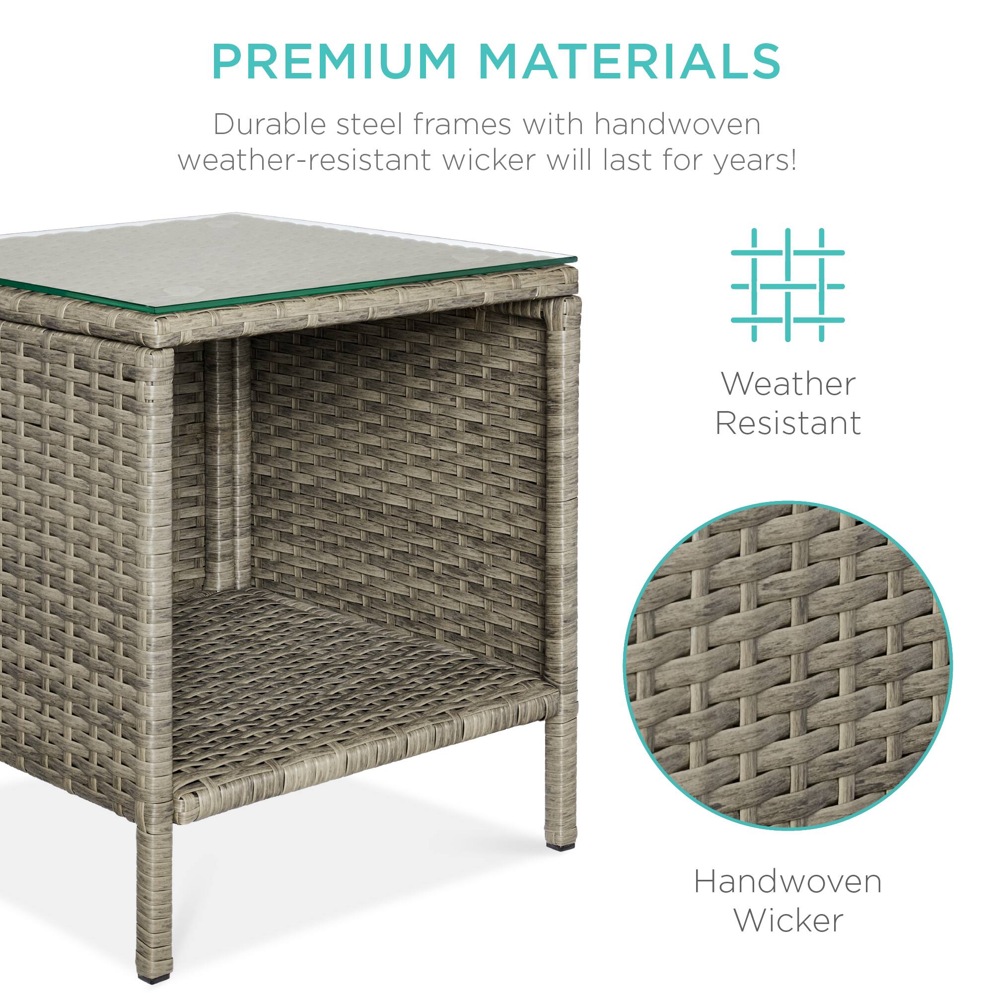 **PREMIUM MATERIALS**

Durable steel frames with handwoven weather-resistant wicker will last for years!

- Weather Resistant
- Handwoven Wicker