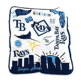Logo Brands - Tampa Bay Rays 50'' x 60'' Native Raschel Plush Throw Blanket - Multicolor