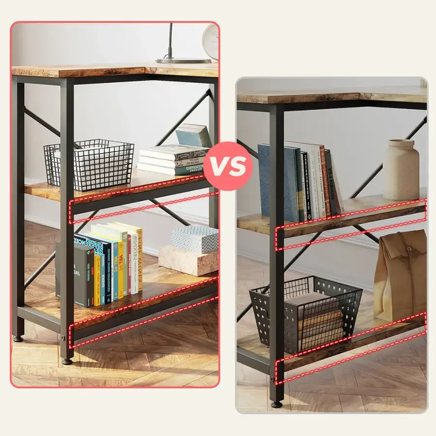 A bookshelf with books and a basket on it.