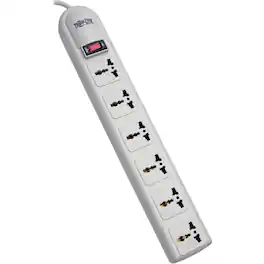 Tripp Lite - by Eaton Protect It! 230V 6-Universal Outlet Surge Protector 1.8M Cord German/French Plug 750 Joules - Light Gray