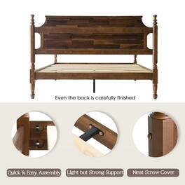 East West Furniture - Queen Wooden Platform Bed Frame - Walnut