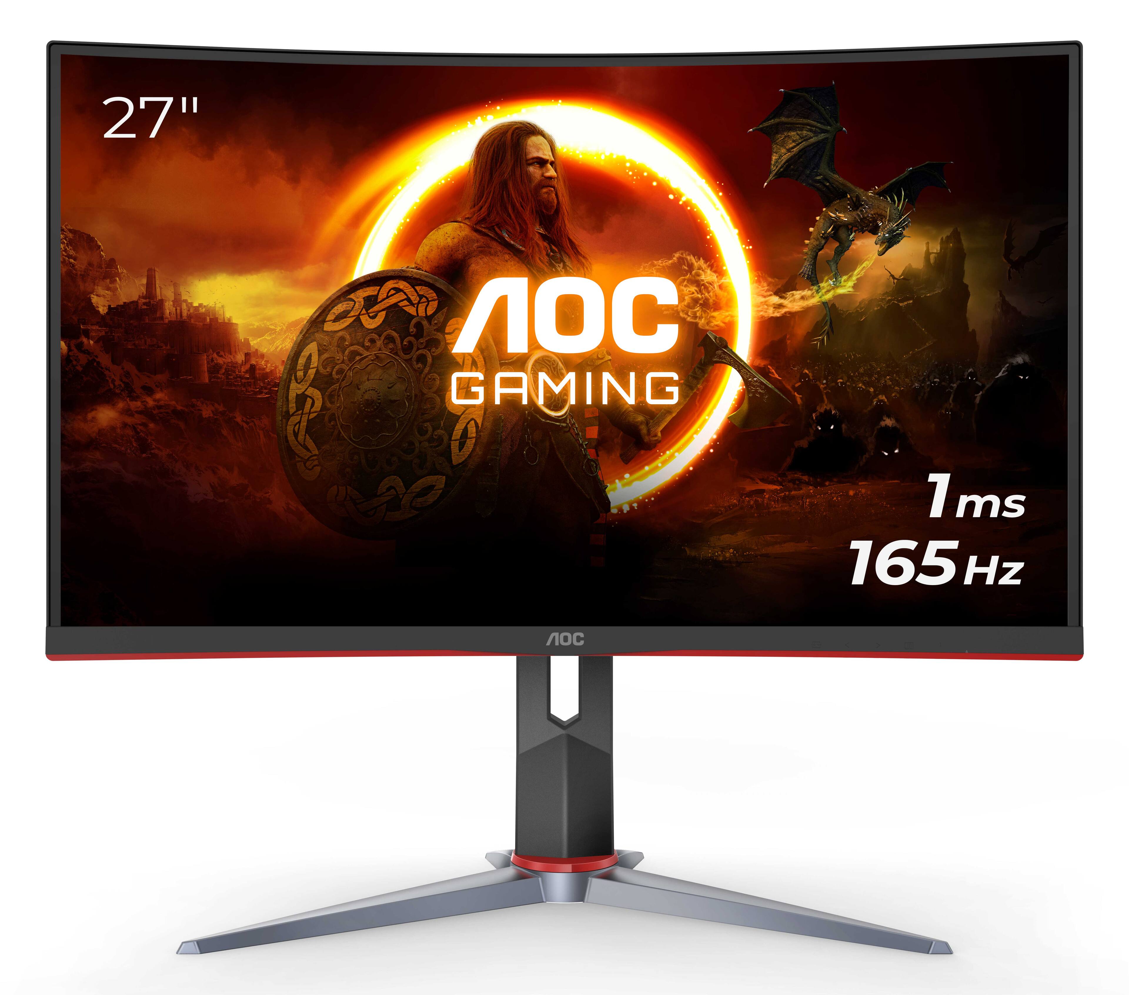 Angle Zoom. AOC - G2 Series C27G2 27" LED Curved FHD FreeSync Premium Monitor (DisplayPort, HDMI, VGA) - Black/Red.