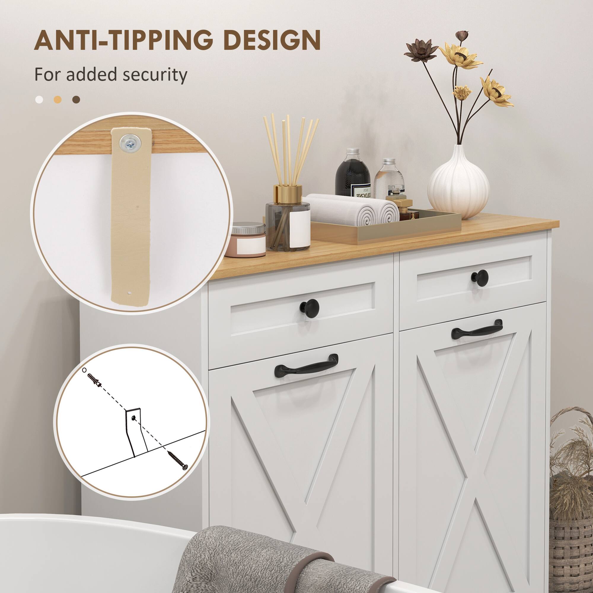 ANTI-TIPPING DESIGN  
For added security
