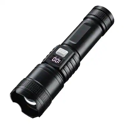 Front. Cluzine - White Laser LED Flashlight, Type-C Rechargeable,Waterproof for Camping & Emergency.