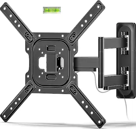 Front. FINEAK - Full Motion TV Wall Mount for 23–65 Inch Flat & Curved TVs and Monitors - Black.