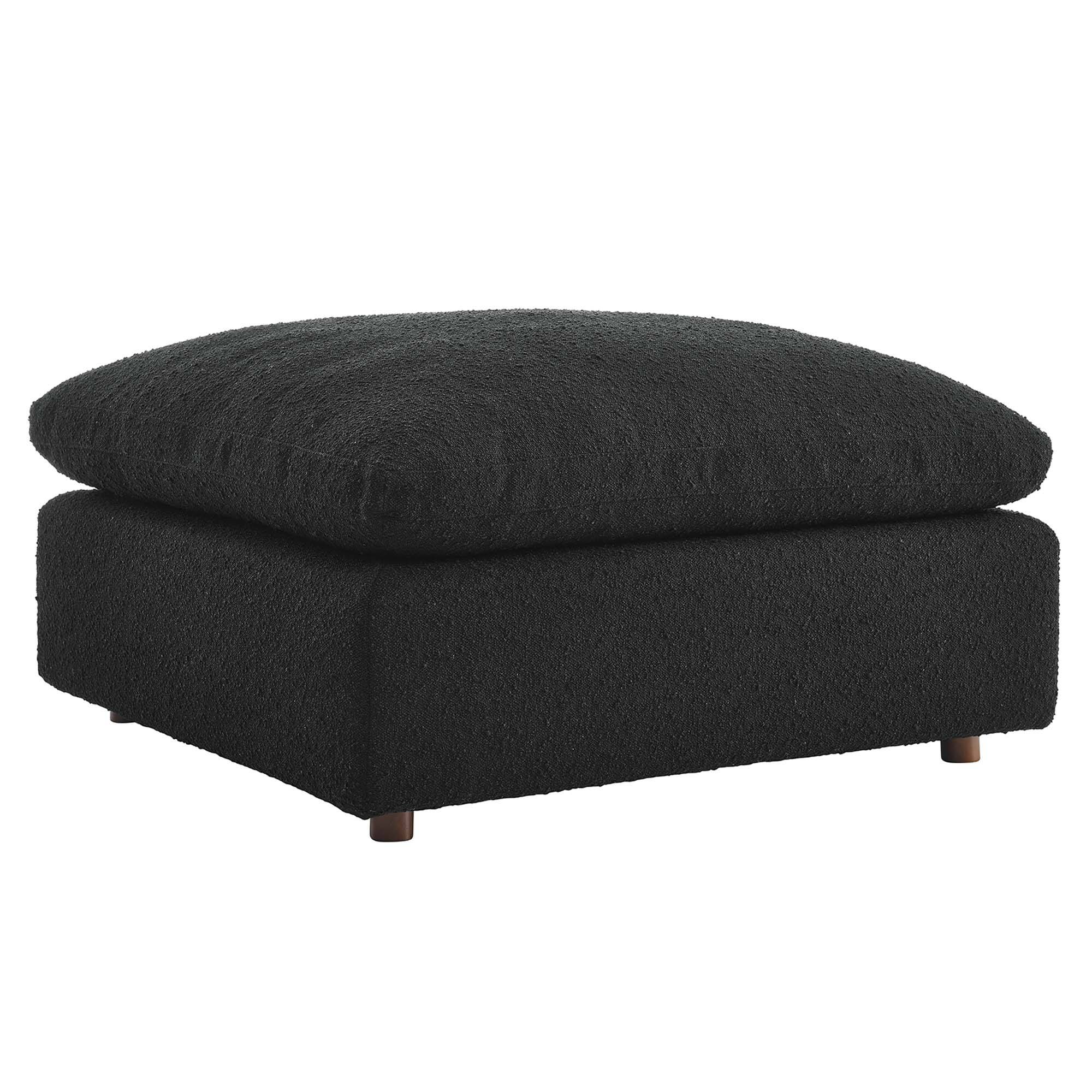 Angle. Modway - Commix Down Filled Overstuffed Boucle Fabric Ottoman by Modway - EEI-6258-BLK.