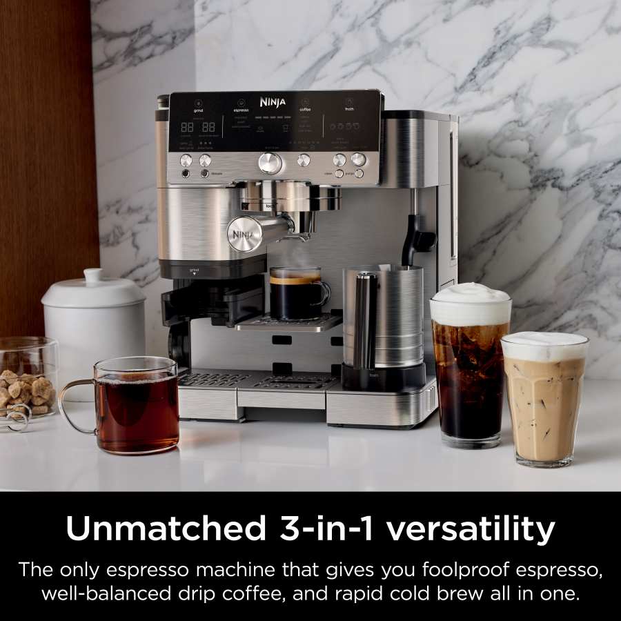 NINJA 88 8B 0 - NINJA Unmatched 3-in-1 versatility  
The only espresso machine that gives you foolproof espresso, well-balanced drip coffee, and rapid cold brew all in one.