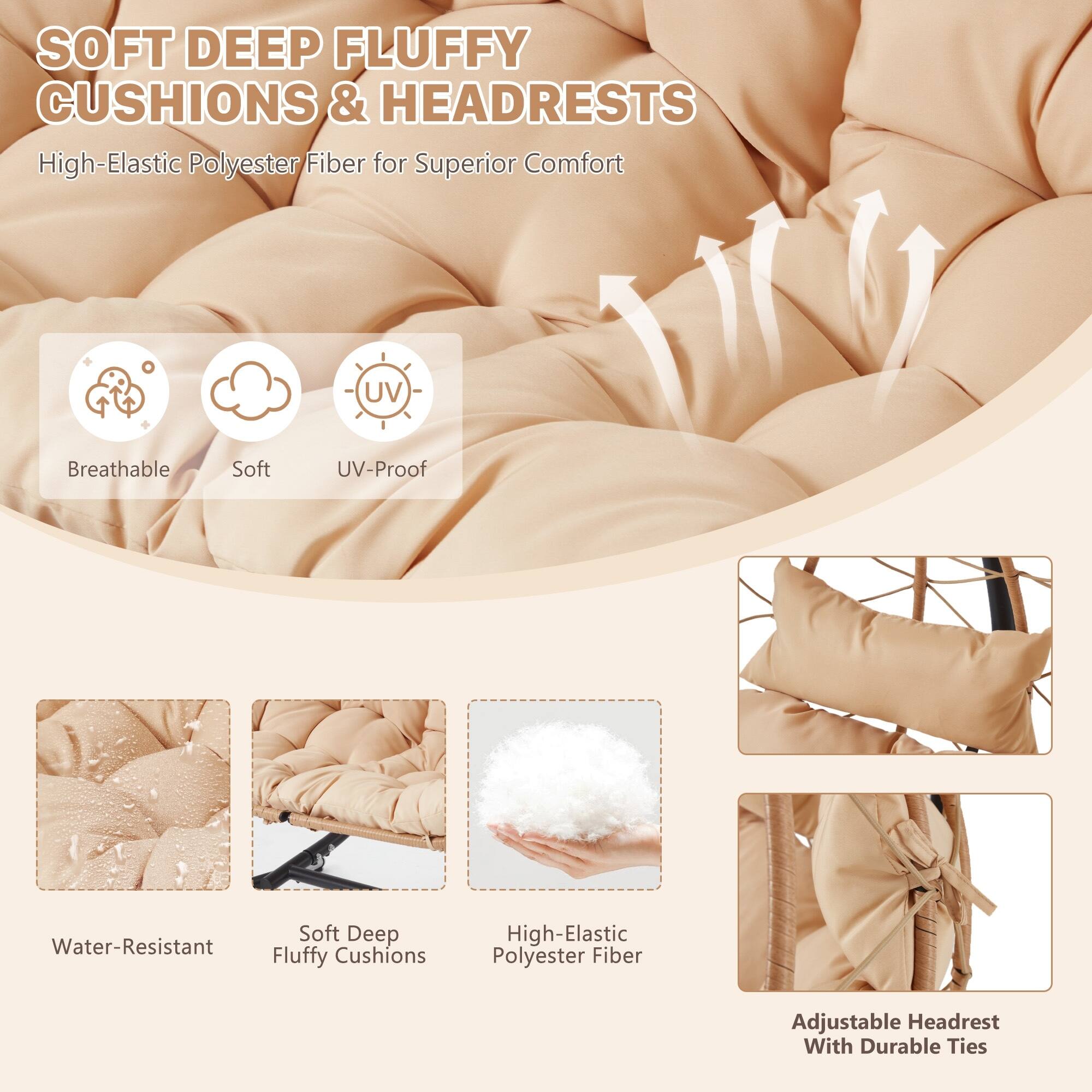 SOFT DEEP FLUFFY CUSHIONS & HEADRESTS

High-Elastic Polyester Fiber for Superior Comfort

- Breathable
- Soft
- UV-Proof

- Water-Resistant
- Soft Deep Fluffy Cushions
- High-Elastic Polyester Fiber
- Adjustable Headrest With Durable Ties