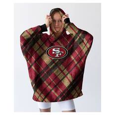 Front. Pegasus - San Francisco 49ers 34" x 34" Digital Dash Sherpa Hooded Fan Cape - Multicolor.