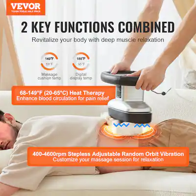 VEVOR Handheld Chiropractic Massager Variable Speed 400-4600rpm Professional Orbital Body Massager For Back Neck Shoulder Muscle Relief VEVOR Handheld Chiropractic Massager Variable Speed 400-4600rpm Professional Orbital Body Massager For Back Neck Shoulder Muscle Relief