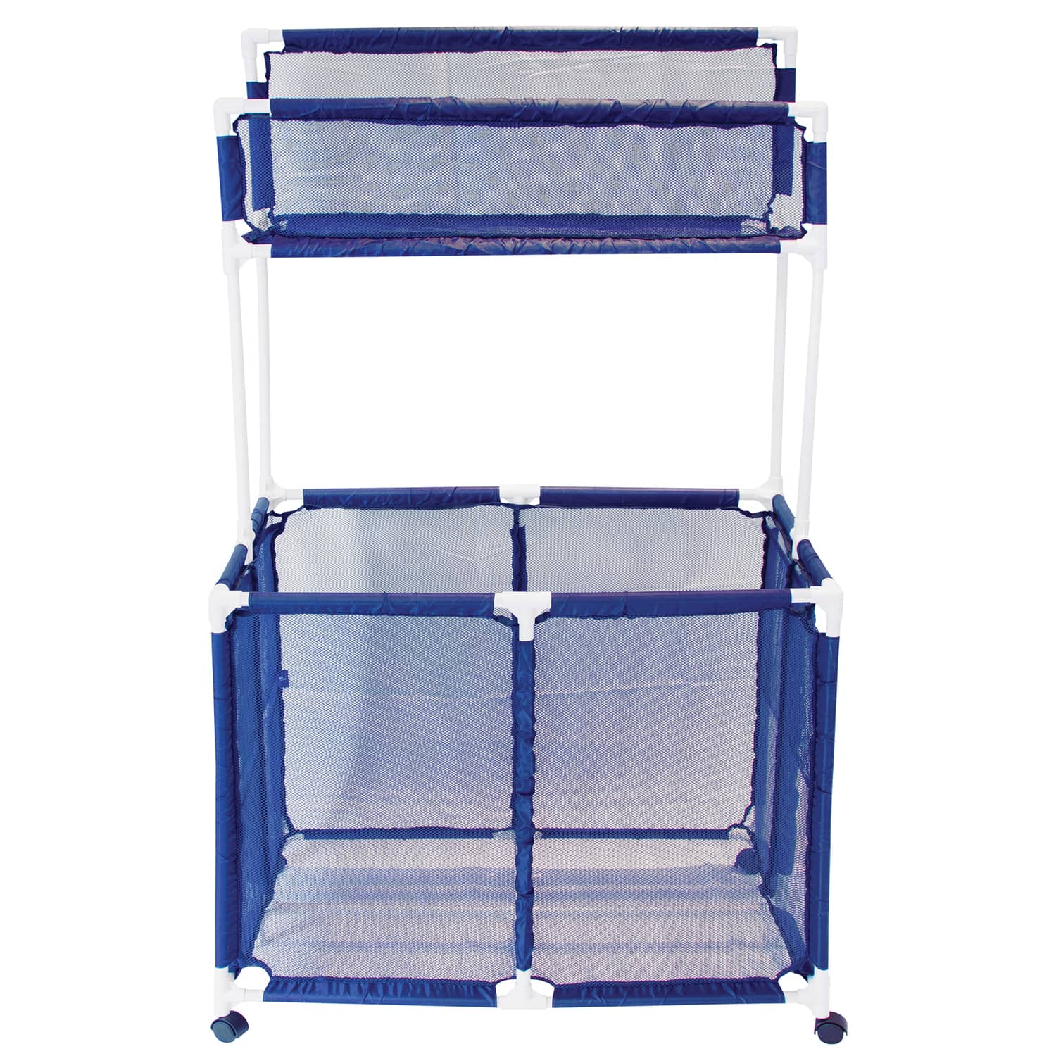 Pool Bins - Pool Storage Mesh Rolling Organizer with Noodle Holder, Extra Large, 23" x 35.3" x 59.4", PB-Z700