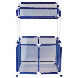 Pool Bins - Pool Storage Mesh Rolling Organizer with Noodle Holder, Extra Large, 23" x 35.3" x 59.4", PB-Z700