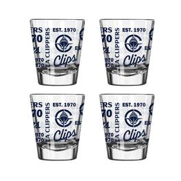 Logo Brands - LA Clippers 4-Pack 2oz. Shot Glass Set - Multicolor