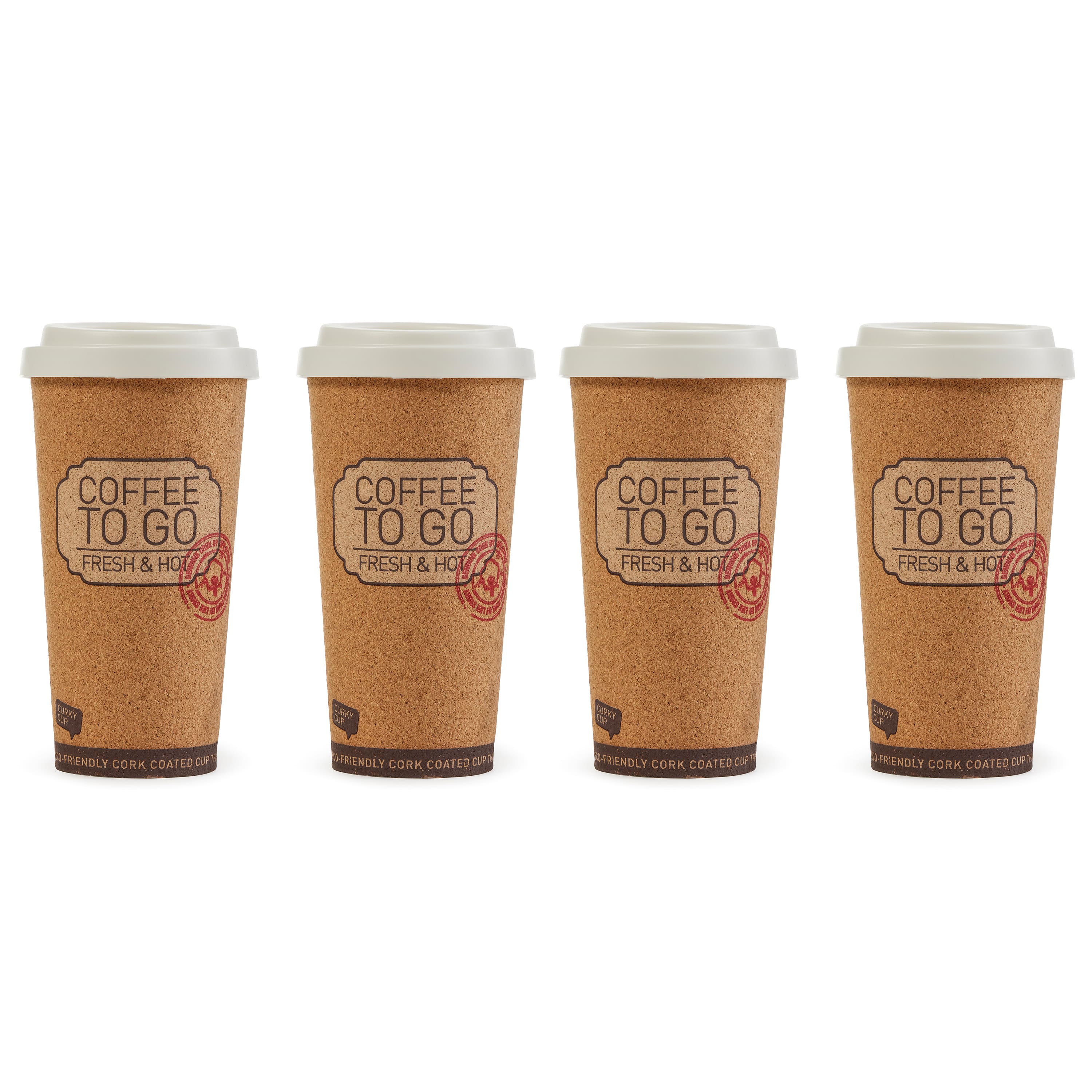 Life Story - Corky Cup 16 oz Reusable Insulated Travel Mug Coffee Thermos (4 Pack) - Brown
