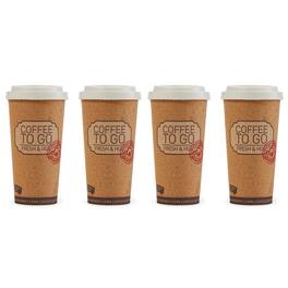 Life Story - Corky Cup 16 oz Reusable Insulated Travel Mug Coffee Thermos (4 Pack) - Brown