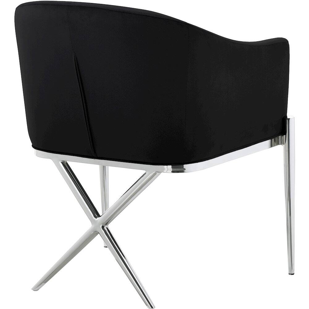 Alt View 1. Meridian Furniture - Xavier Black Velvet Dining Chair - Black.