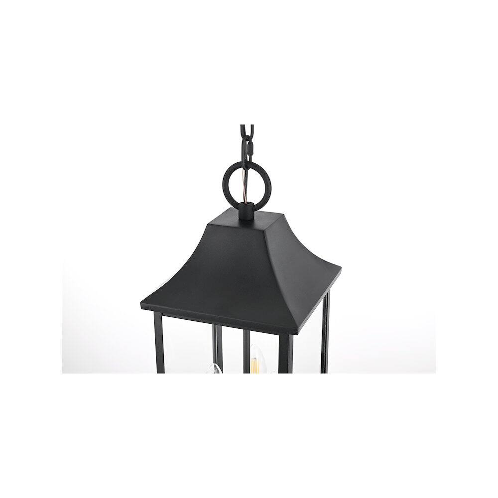 Alt View 4. Elegant Lighting - Shepard 8 x 20.5 inch Outdoor Pendant in Black - Black.