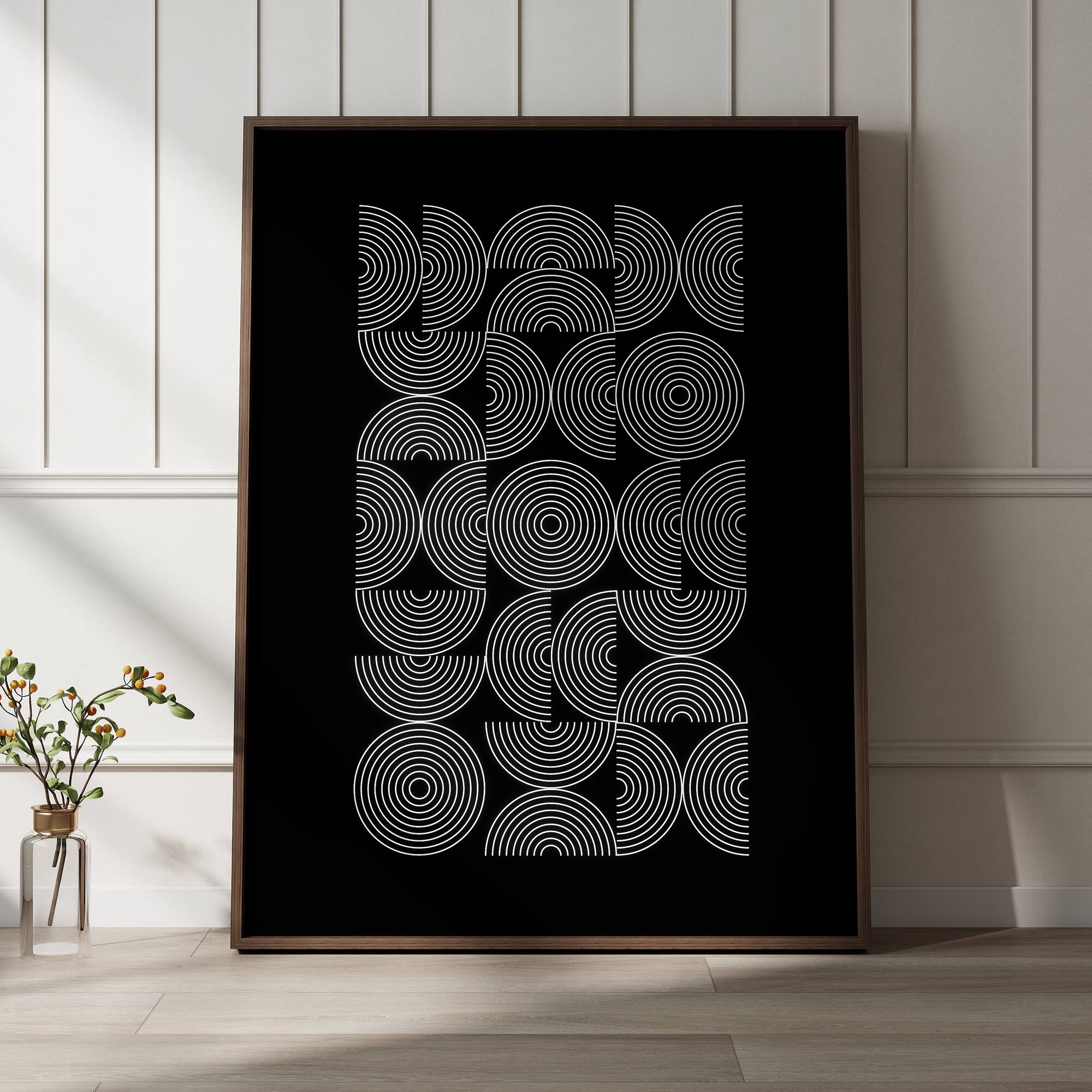 Alt View 6. HOMLUX - 1 Piece Framed Black and White Abstract Canvas Wall Art Art Wall Decor Decorative Canvas Print 36 in. x 24 in. - Multi-Colored.