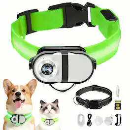 Leash Valley - Refurbished Excellent - Cat Camera Collar Hd 1080p Wireless Pet Dog Mini With Video Recording No Wifi 32gb Storage Card Light Up Make Sure - Default