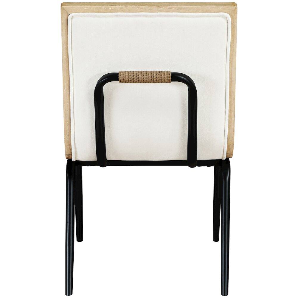 Alt View 4. Meridian Furniture - Viceroy Cream Fabric Upholstered Dining Chair, Set of 2 - Black.