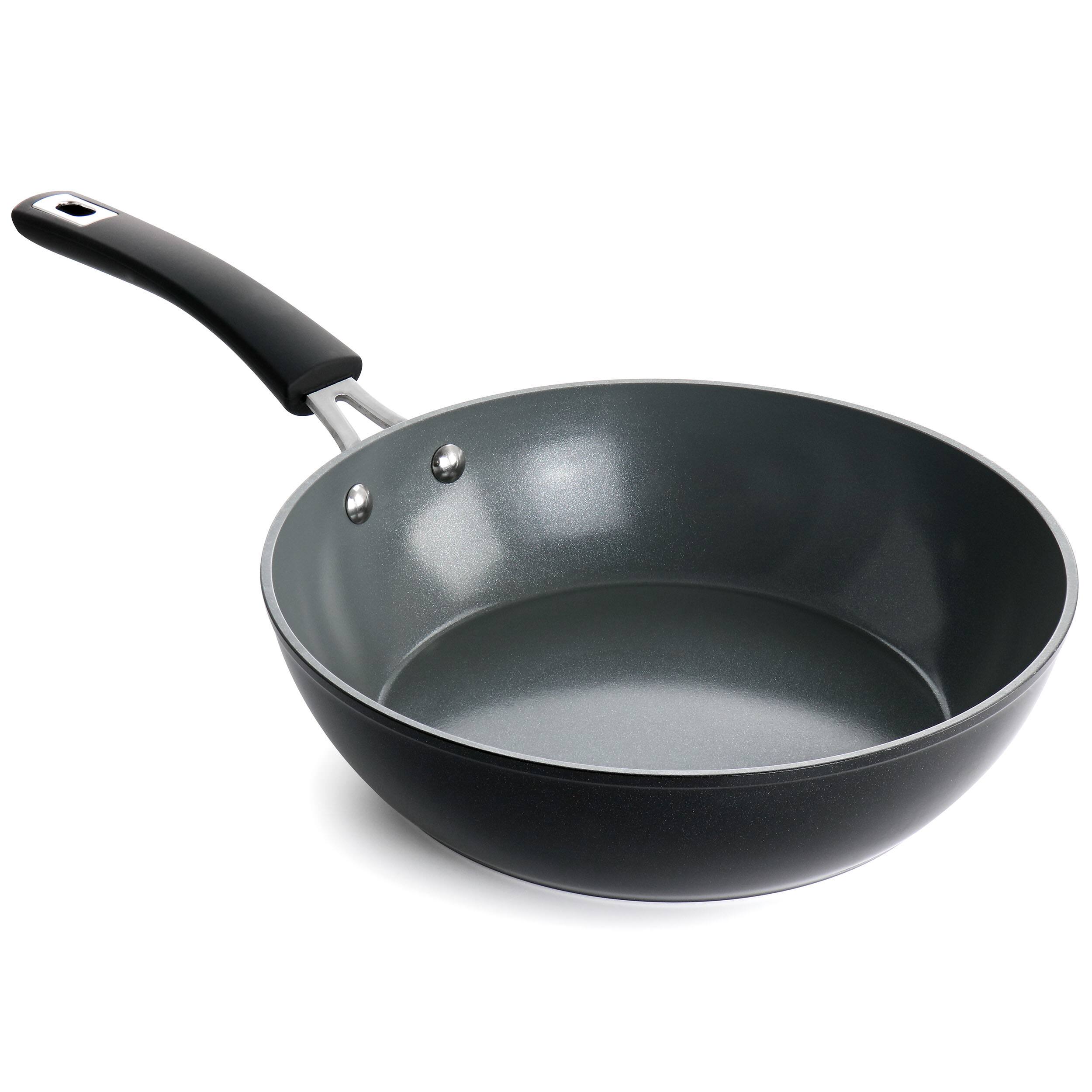 Alt View 4. Kenmore - Kenmore Arlington 3.5 Quart Non Stick Aluminum Saute Pan with Lid in Black Diamond - Black.