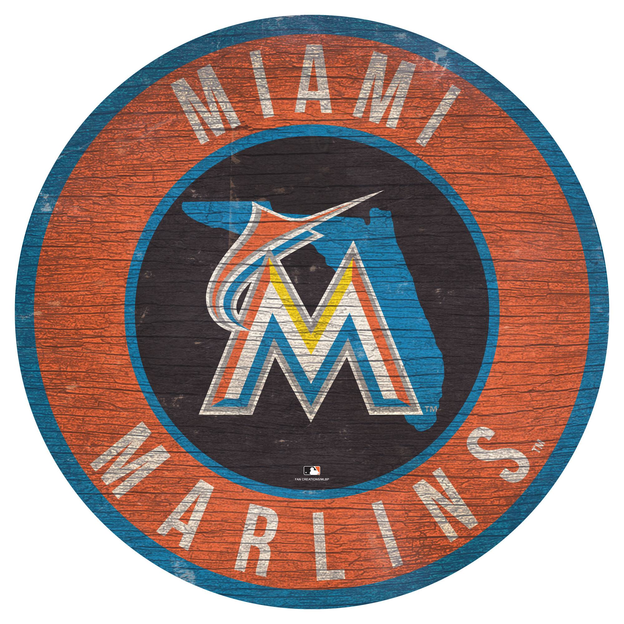 Miami Marlins 12'' x 12'' State Circle Sign